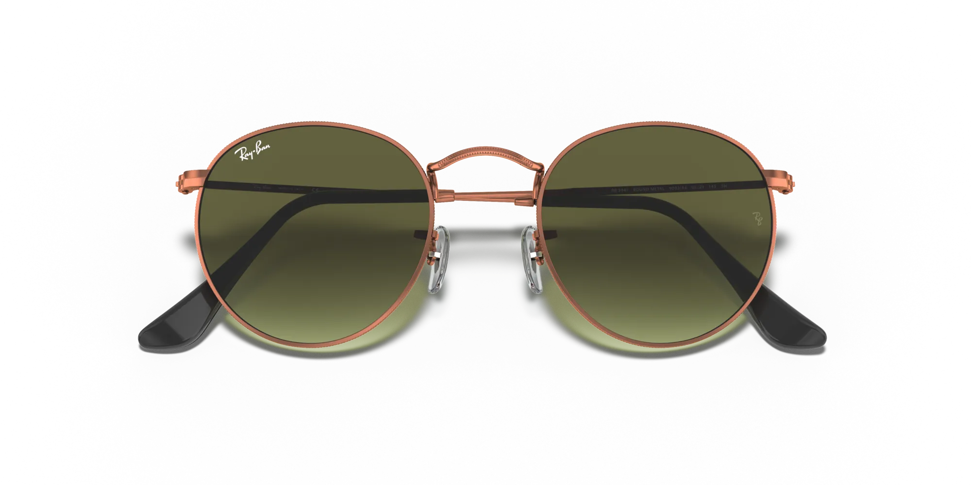 Ray - Ban RB3447 ROUND METAL 9002A6 Occhiali da sole Metallo Bronzo Verde Rotonda Normale Sfumato - immagine 2