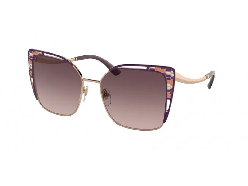 Bulgari BV6179 201467 Occhiali da sole Metallo Oro Rosa Farfalla Specchiate Sfumato - immagine 1