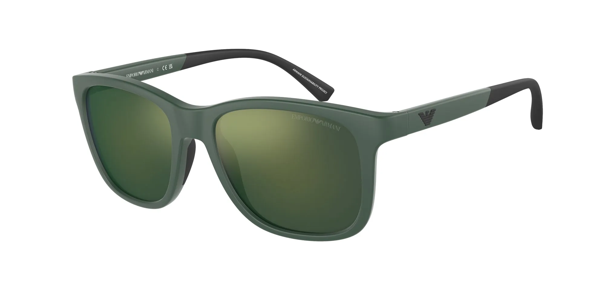 Emporio Armani EK4184 50586R Occhiali da sole Iniettato Verde Verde Pillow Specchiate Specchiato - immagine 1