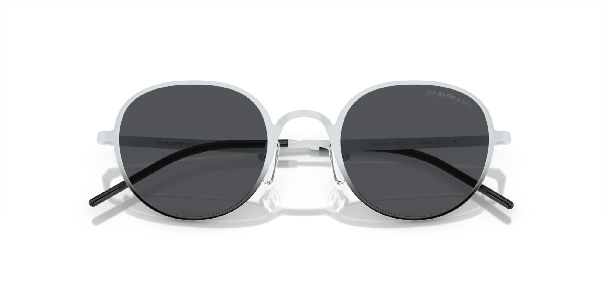 Emporio Armani EA2151 337387 Occhiali da sole Metallo Bianco Grigio Rotonda Normale - immagine 2