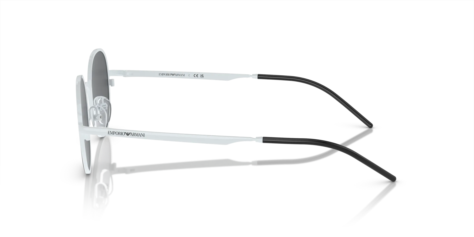 Emporio Armani EA2151 337387 Occhiali da sole Metallo Bianco Grigio Rotonda Normale - immagine 4