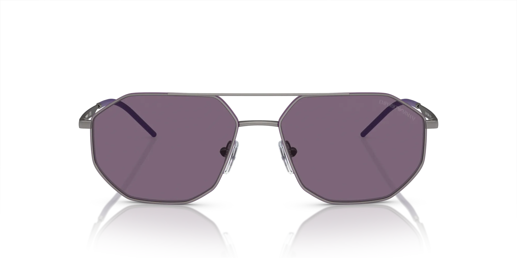 Emporio Armani EA2147 30031A Occhiali da sole Metallo Grigio Viola Geometrica Normale - immagine 3