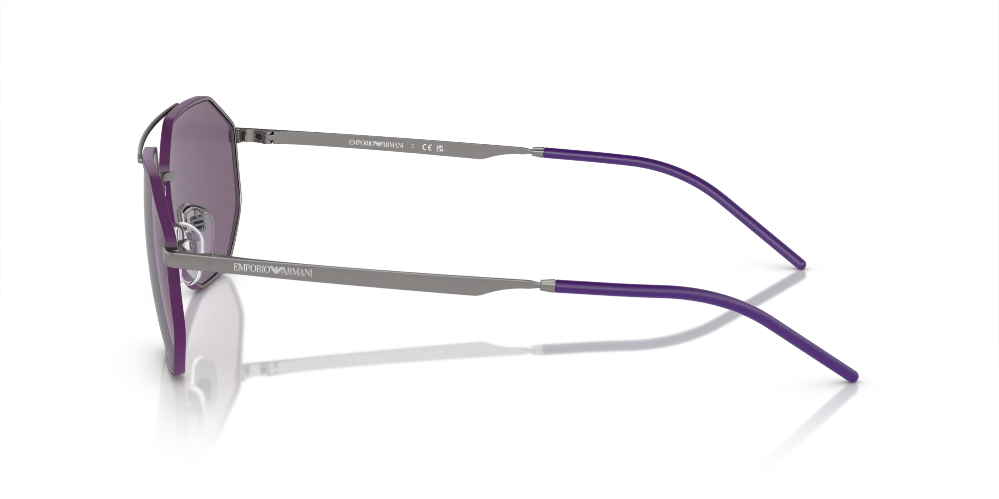 Emporio Armani EA2147 30031A Occhiali da sole Metallo Grigio Viola Geometrica Normale - immagine 4