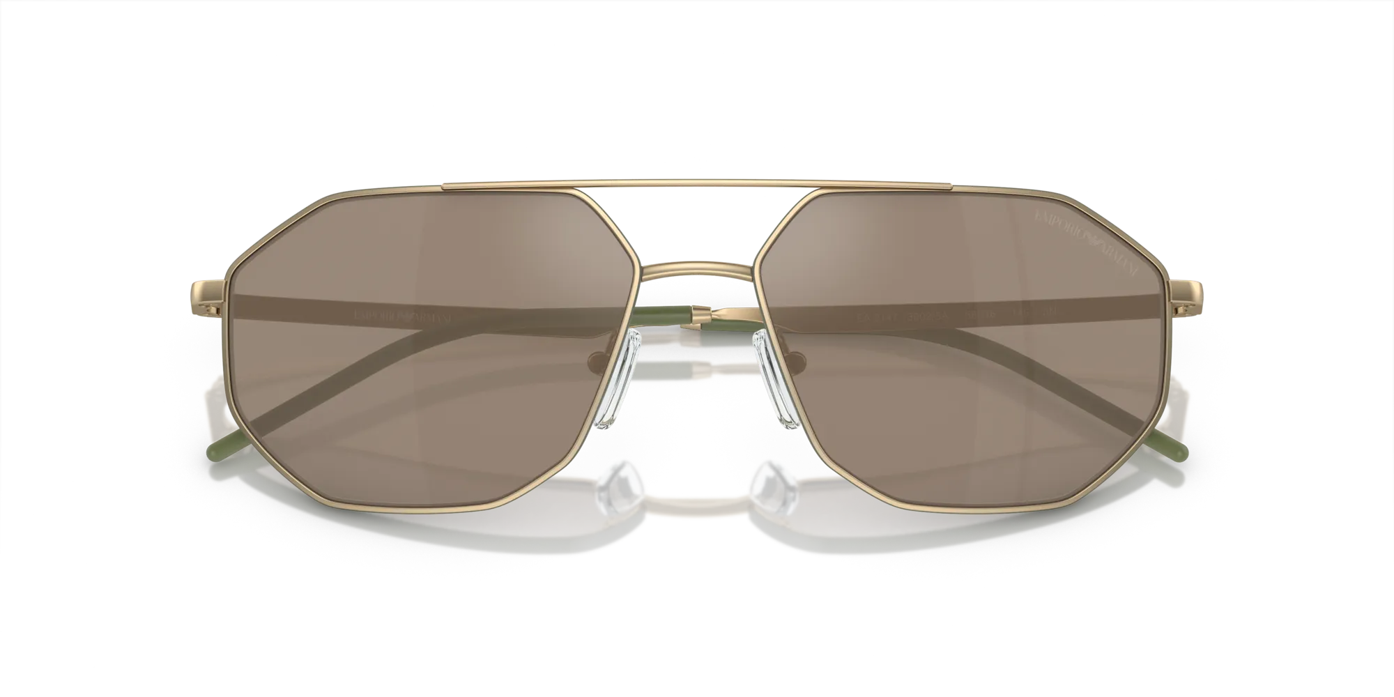 Emporio Armani EA2147 30025A Occhiali da sole Metallo Oro Marrone Geometrica Specchiate Specchiato - immagine 2