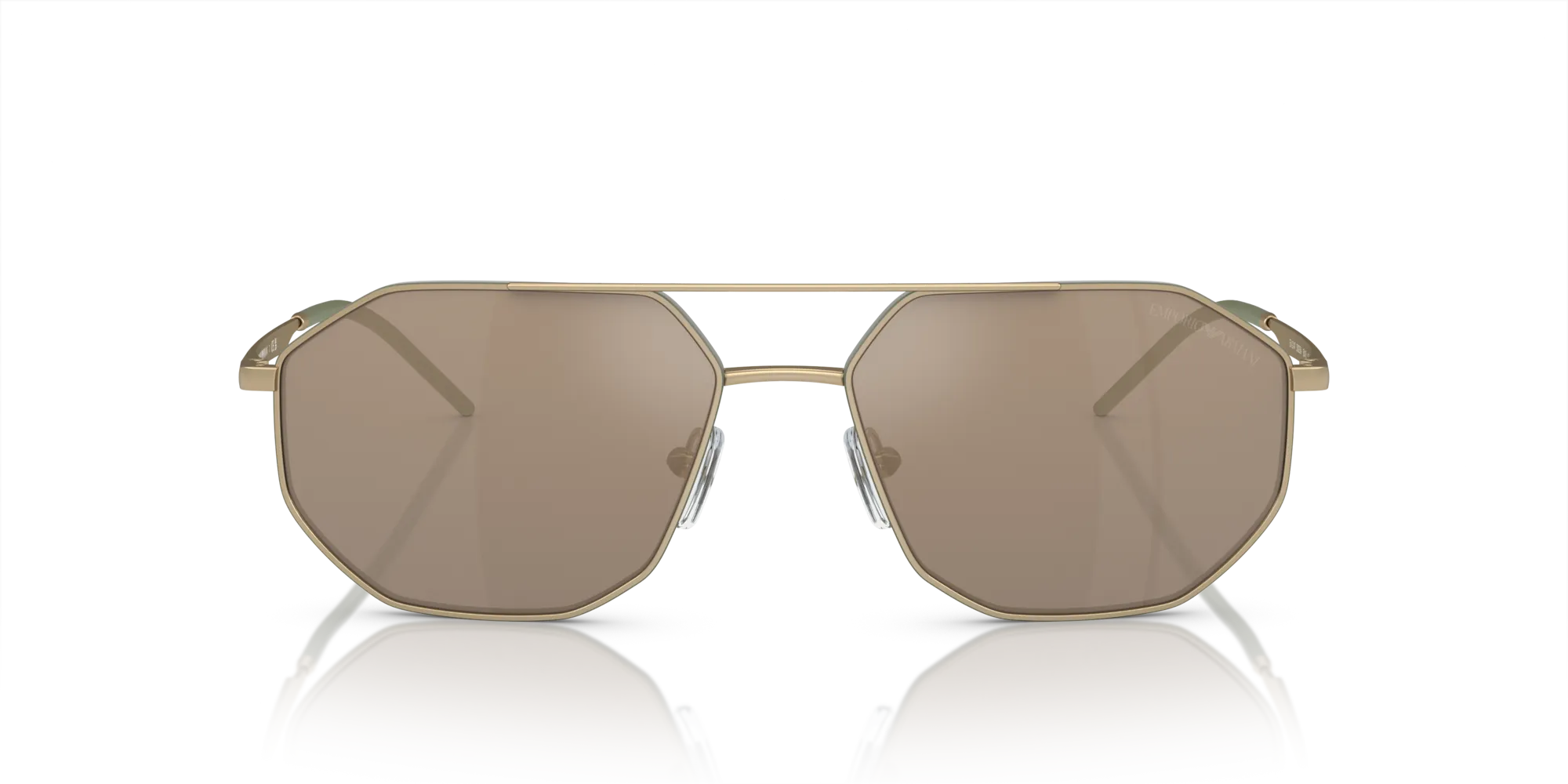 Emporio Armani EA2147 30025A Occhiali da sole Metallo Oro Marrone Geometrica Specchiate Specchiato - immagine 3