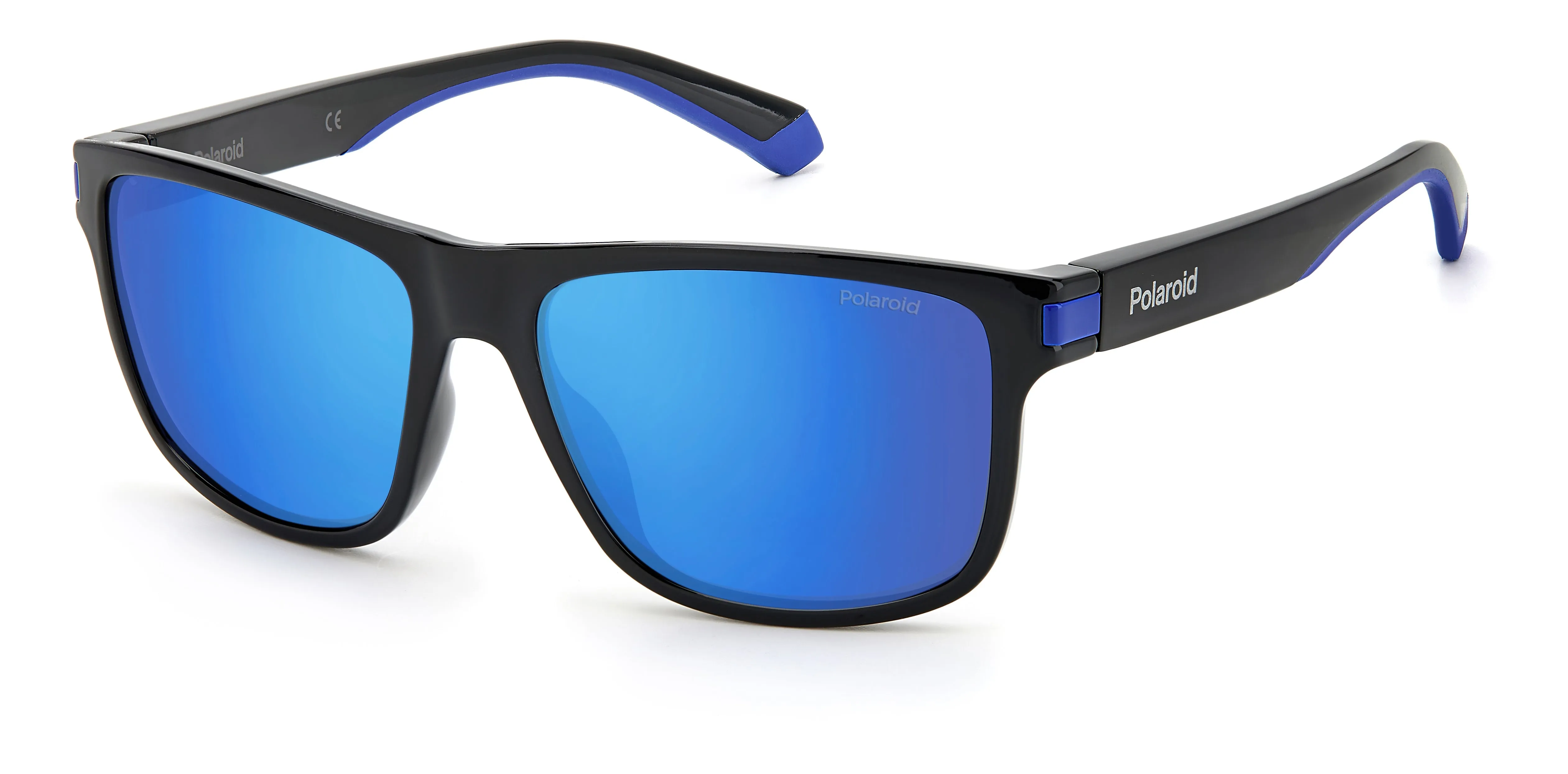 Polaroid PLD 2123/S D51/5X Occhiali da sole Plastica Nero Blu Squadrata Specchiato - immagine 1