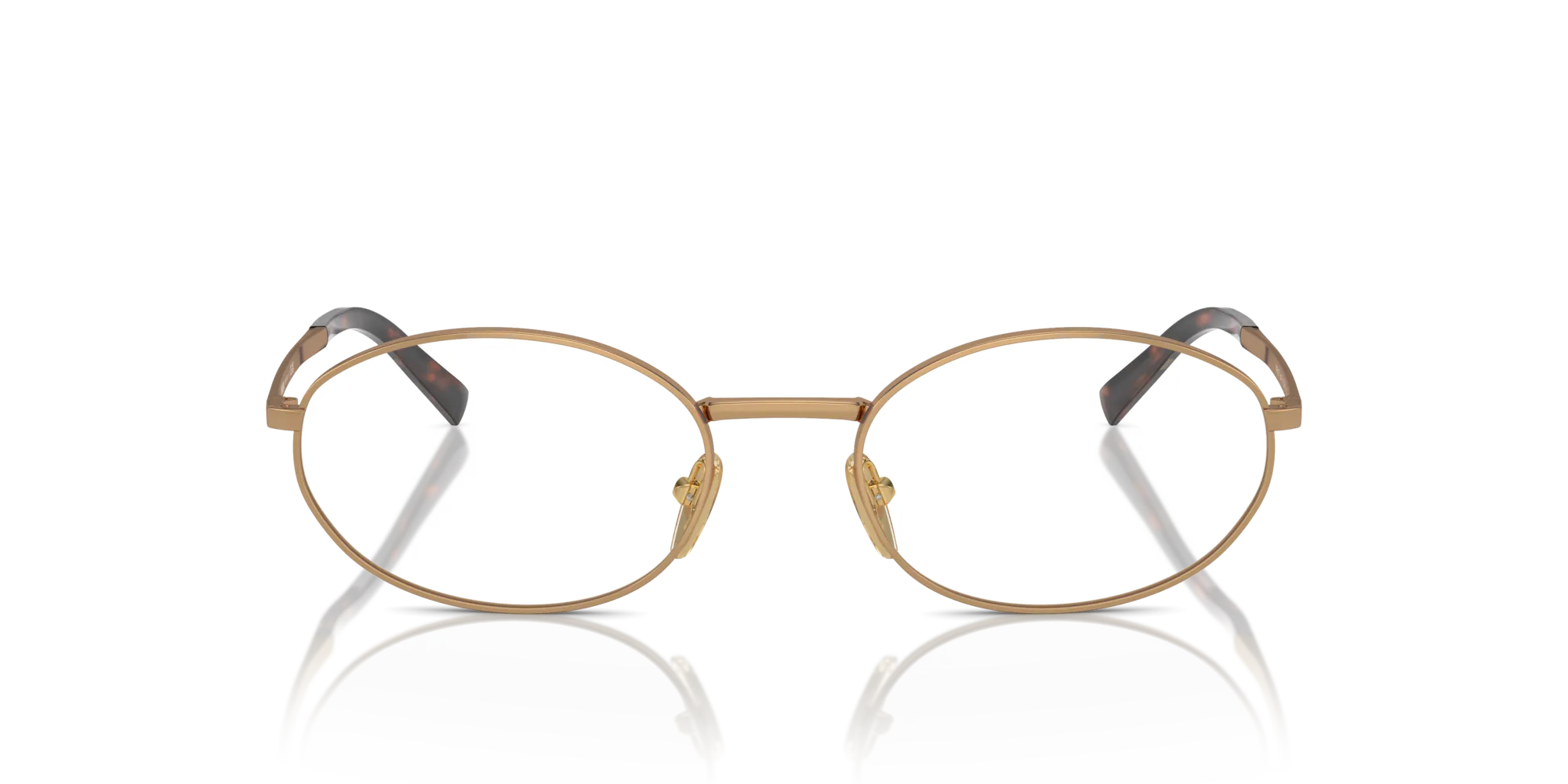 Prada PR A57V 7OE1O1 Montature da vista Metallo Marrone Trasparente Rotonda Normale - immagine 3