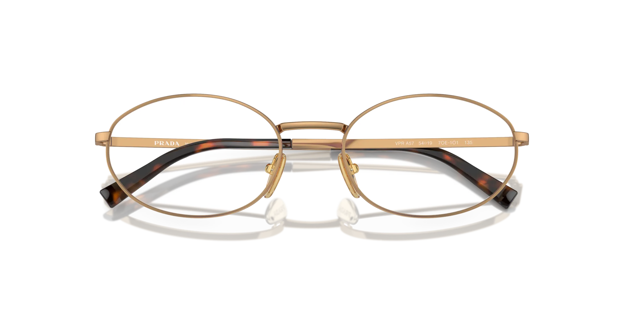 Prada PR A57V 7OE1O1 Montature da vista Metallo Marrone Trasparente Rotonda Normale - immagine 2
