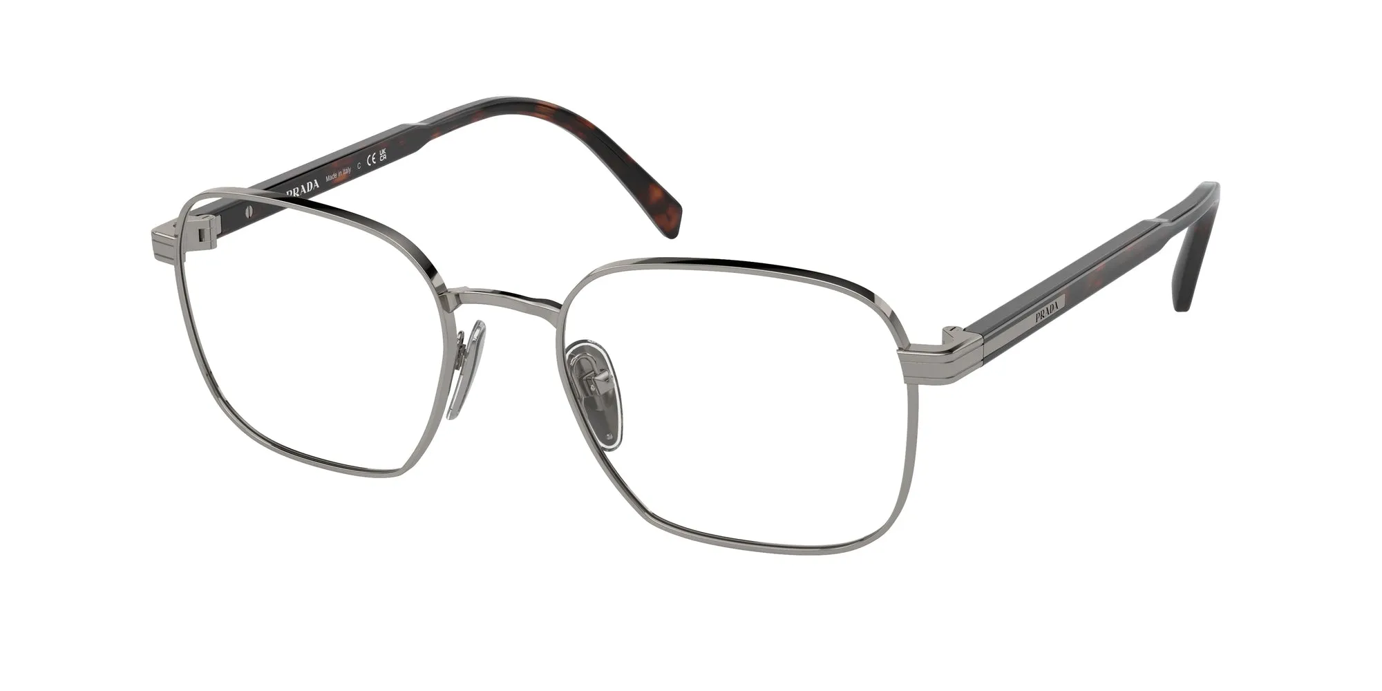 Prada PR A55V 5AV1O1 Montature da vista Metallo Grigio Squadrata Normale - immagine 1