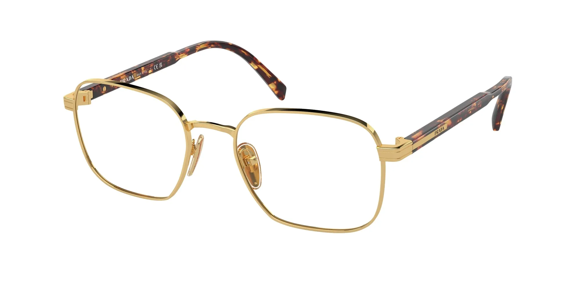 Prada PR A55V 5AK1O1 Montature da vista Metallo Oro Squadrata Normale - immagine 1