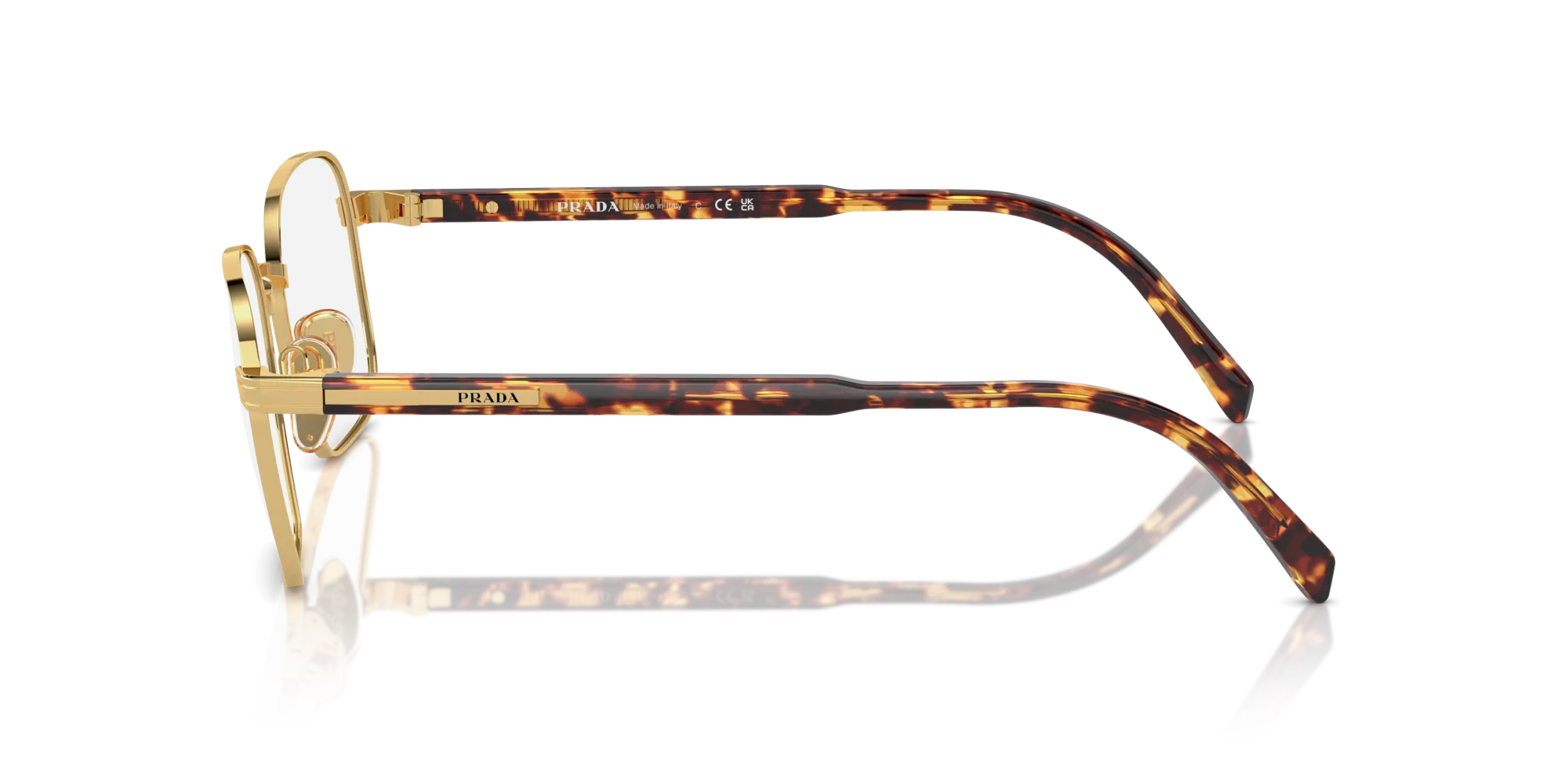 Prada PR A55V 5AK1O1 Montature da vista Metallo Oro Squadrata Normale - immagine 4
