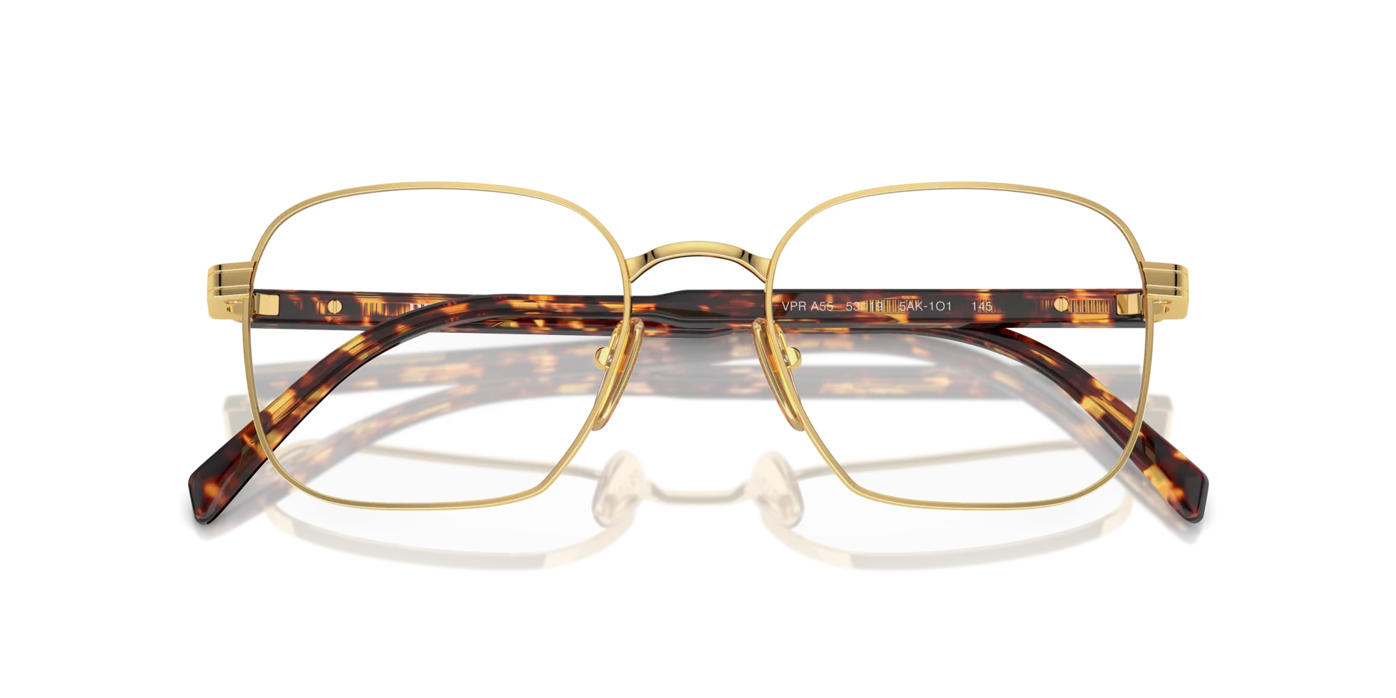 Prada PR A55V 5AK1O1 Montature da vista Metallo Oro Squadrata Normale - immagine 2