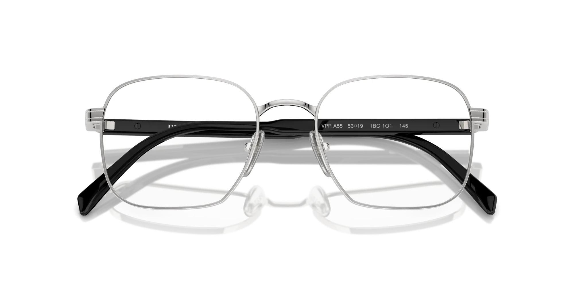 Prada PR A55V 1BC1O1 Montature da vista Metallo Argento Squadrata Normale - immagine 2