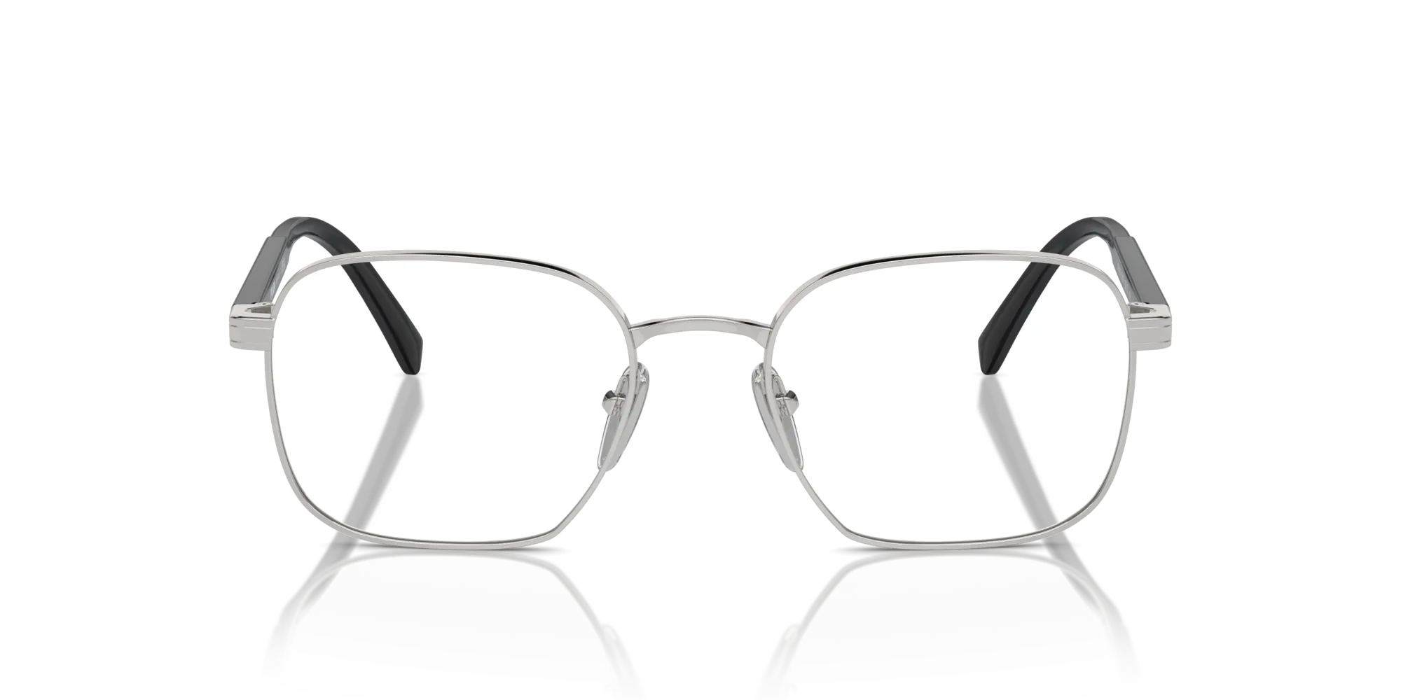 Prada PR A55V 1BC1O1 Montature da vista Metallo Argento Squadrata Normale - immagine 3