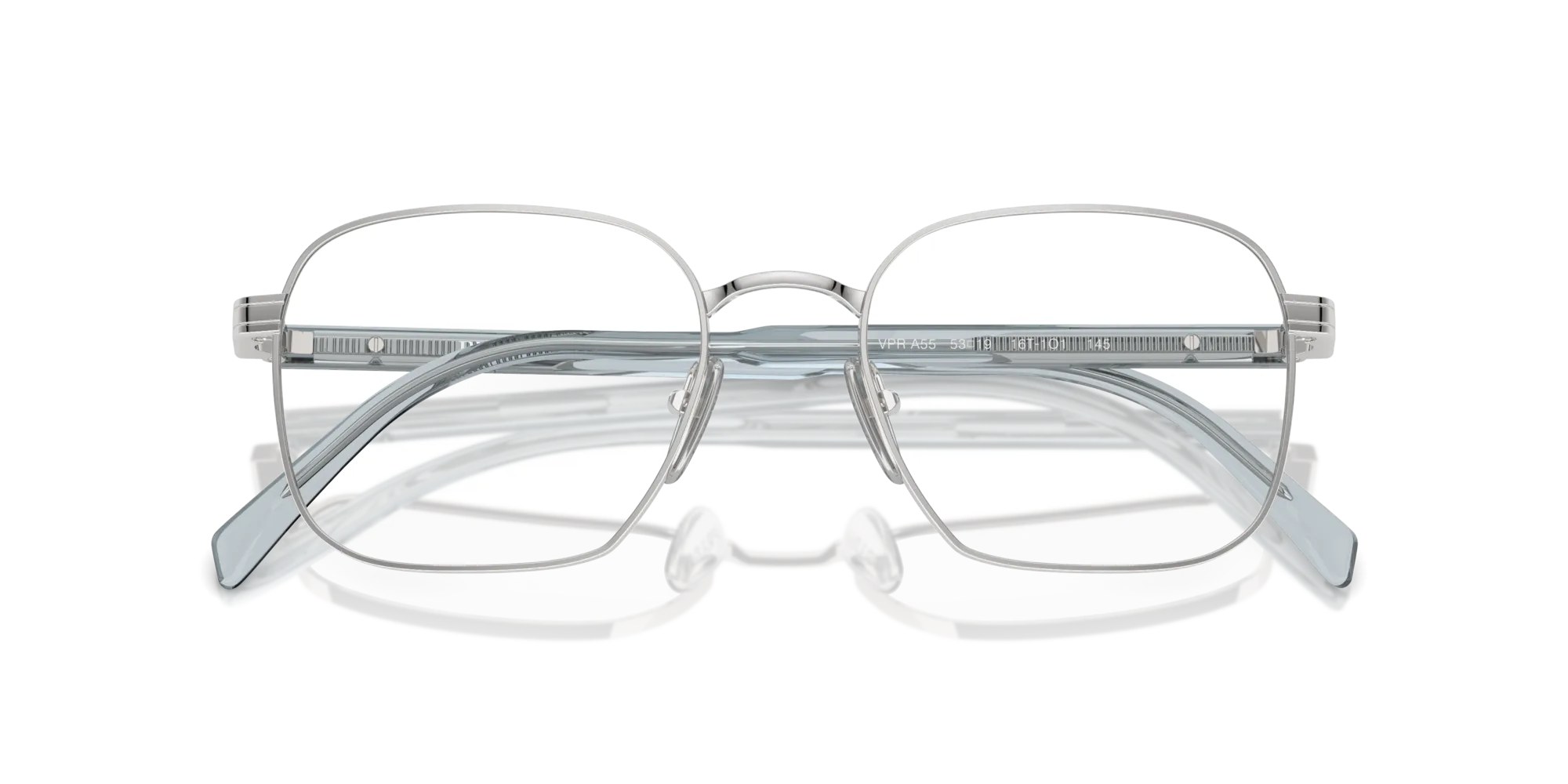 Prada PR A55V 16T1O1 Montature da vista Metallo Argento Trasparente Squadrata Normale - immagine 2