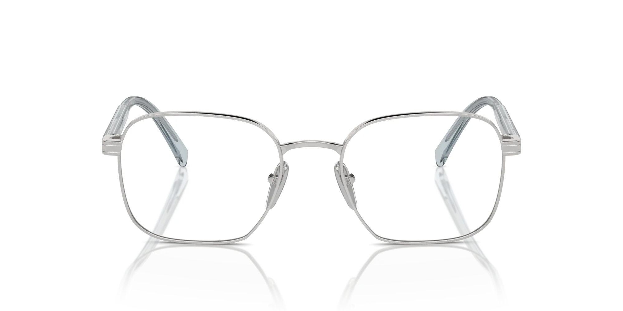 Prada PR A55V 16T1O1 Montature da vista Metallo Argento Trasparente Squadrata Normale - immagine 3