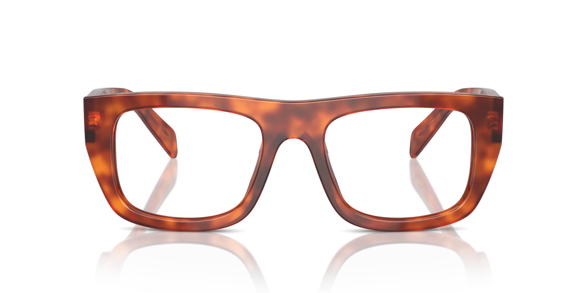 Prada PR A17V 18R1O1 Montature da vista Acetato Marrone Trasparente Squadrata Normale - immagine 3