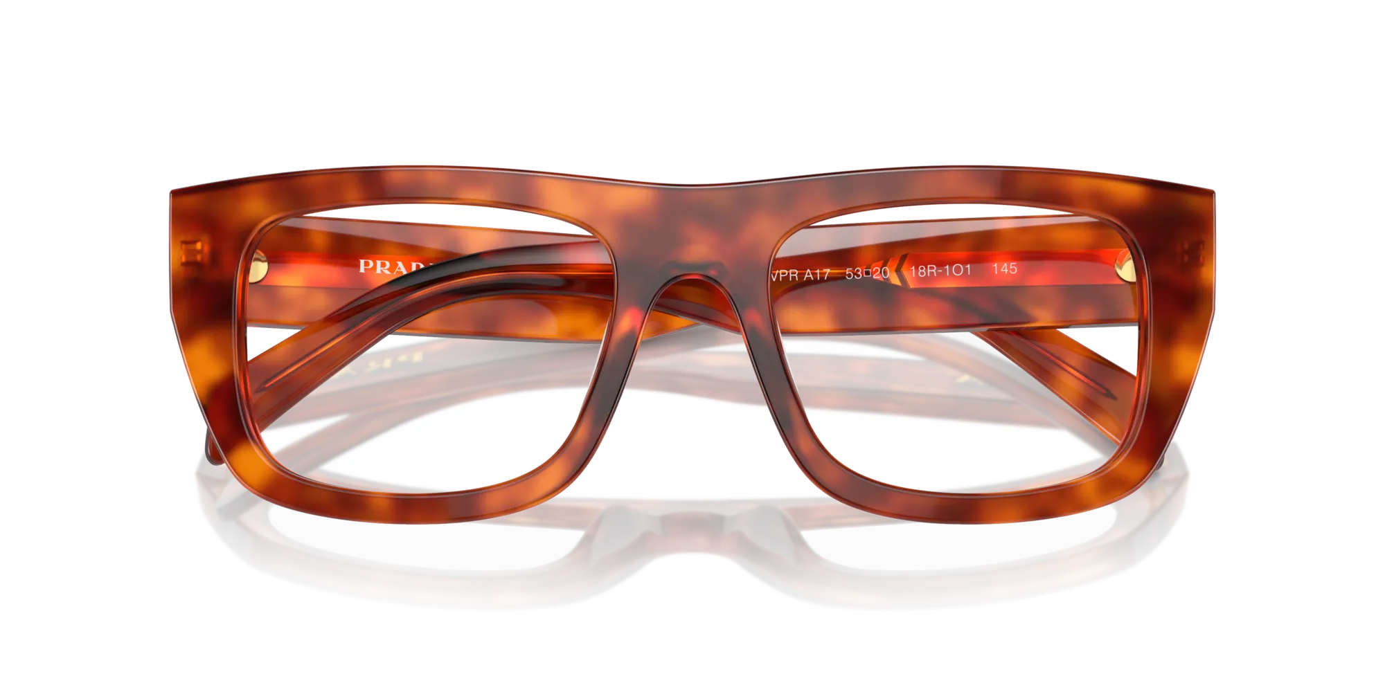 Prada PR A17V 18R1O1 Montature da vista Acetato Marrone Squadrata Normale - immagine 2