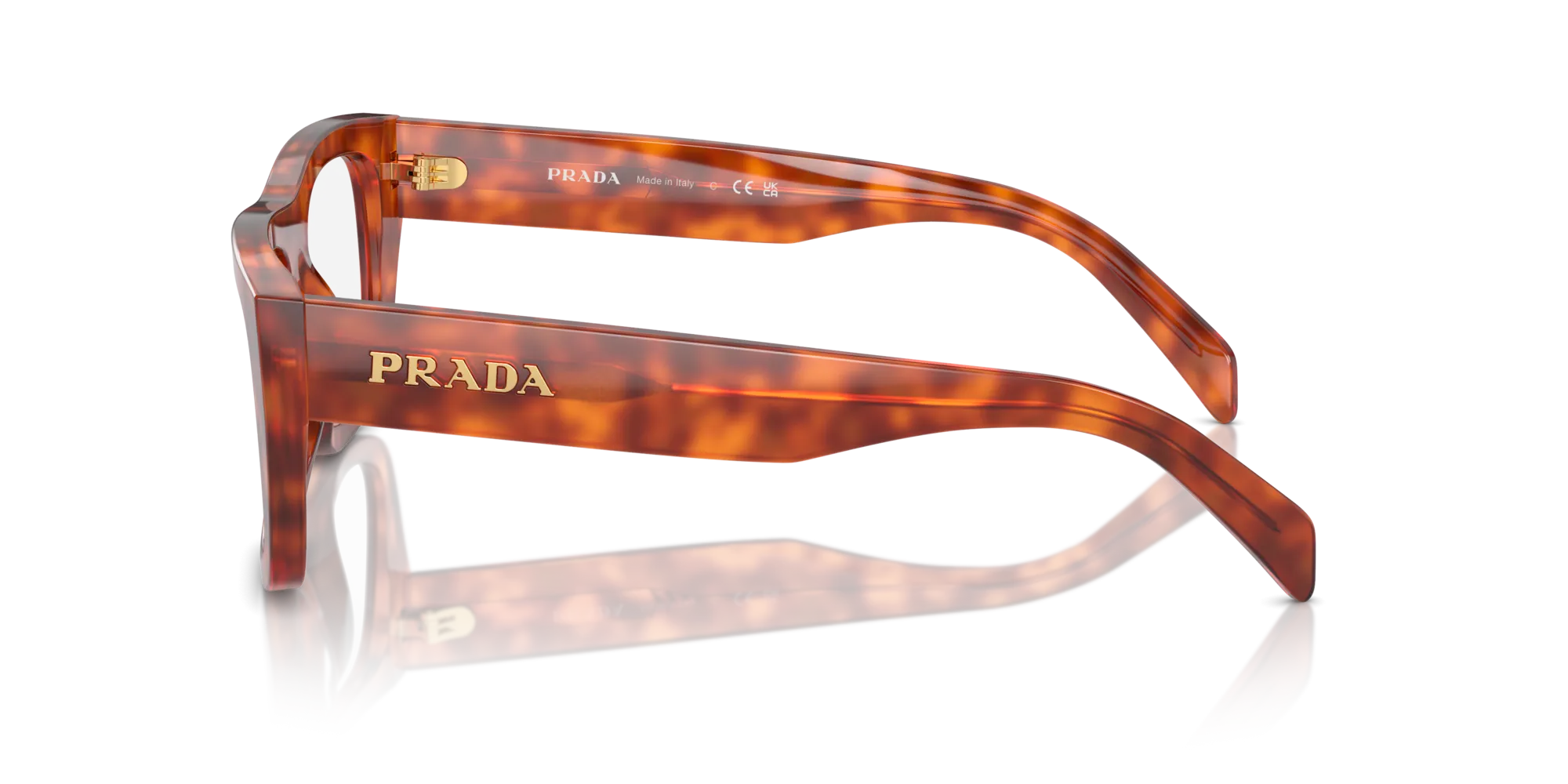 Prada PR A17V 18R1O1 Montature da vista Acetato Marrone Squadrata Normale - immagine 4