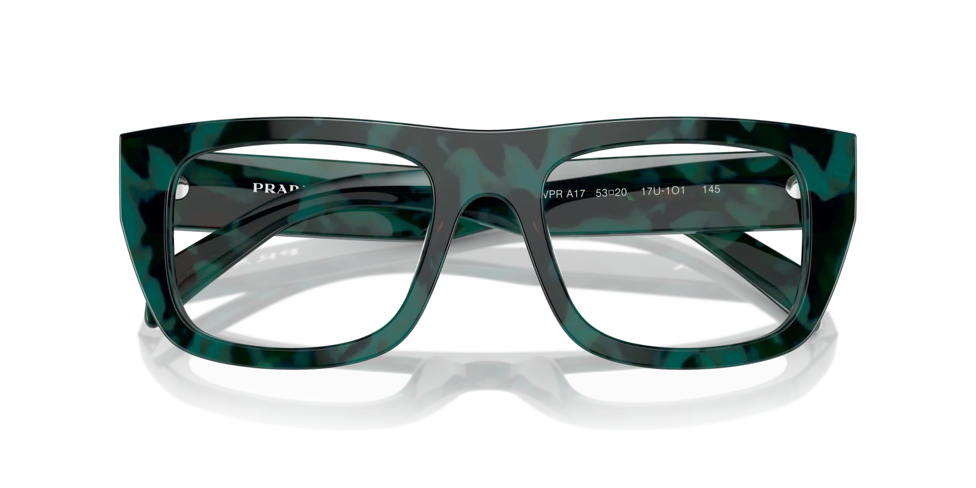 Prada PR A17V 17U1O1 Montature da vista Acetato Verde Trasparente Squadrata Normale - immagine 2