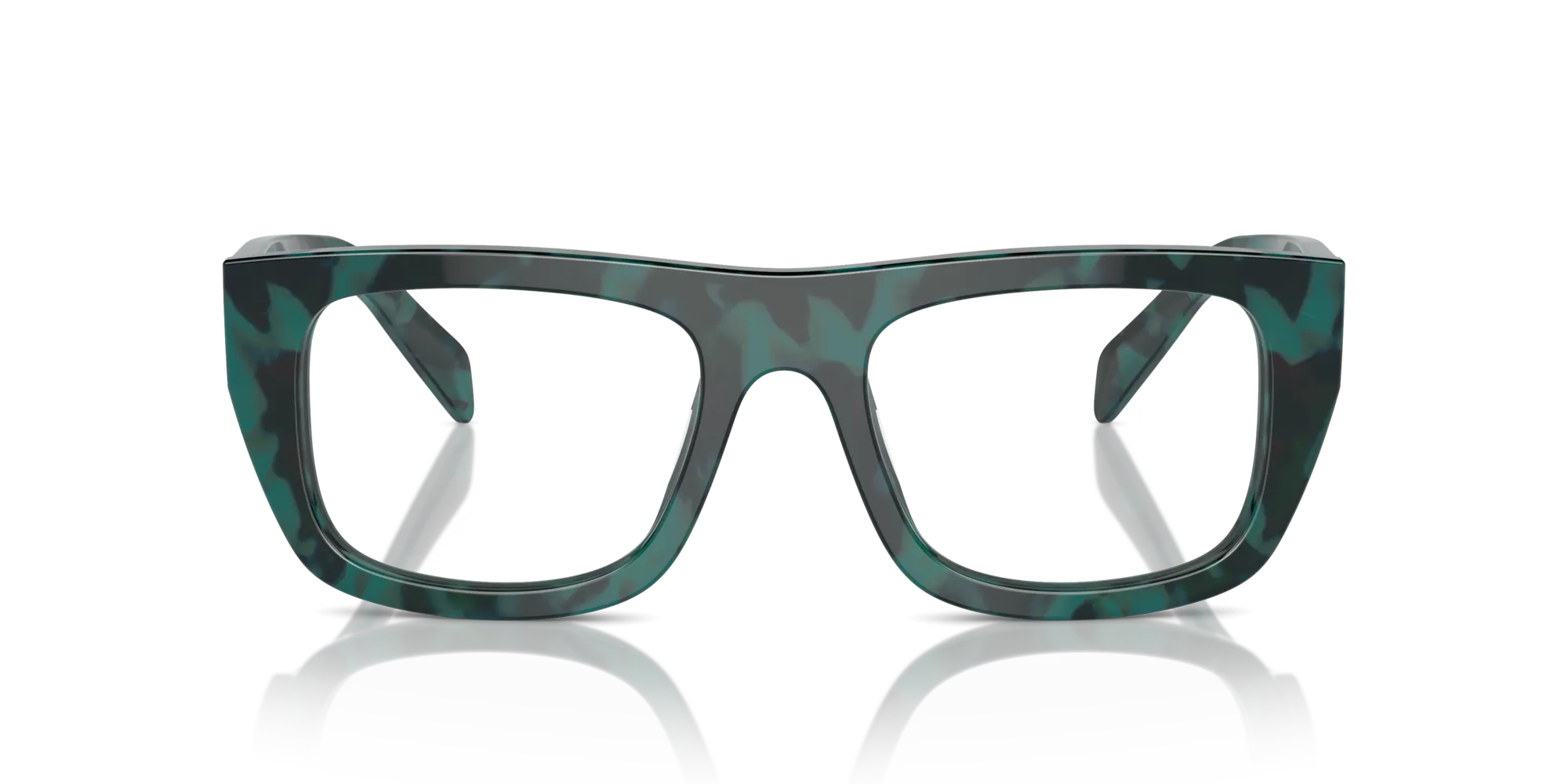 Prada PR A17V 17U1O1 Montature da vista Acetato Verde Squadrata Normale - immagine 3