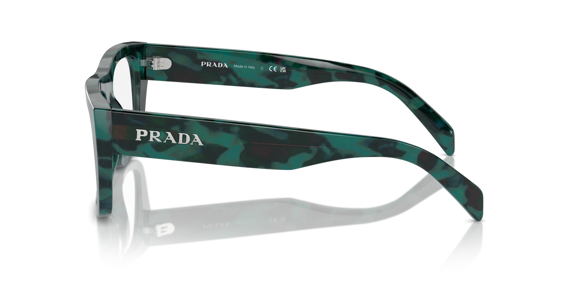 Prada PR A17V 17U1O1 Montature da vista Acetato Verde Squadrata Normale - immagine 4