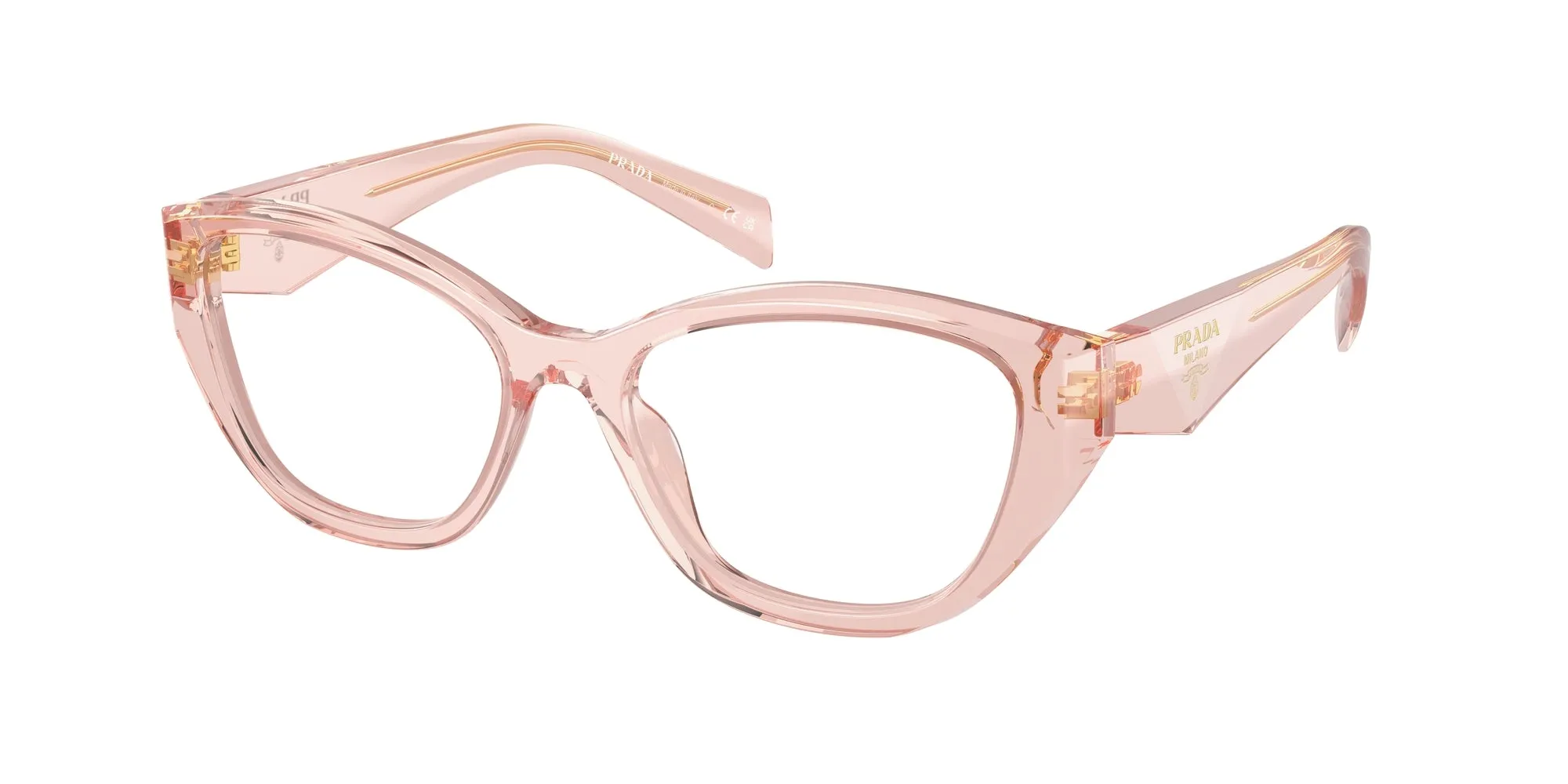 Prada PR 21ZV 19Q1O1 Montature da vista Acetato Rosa Trasparente Geometrica Normale - immagine 1