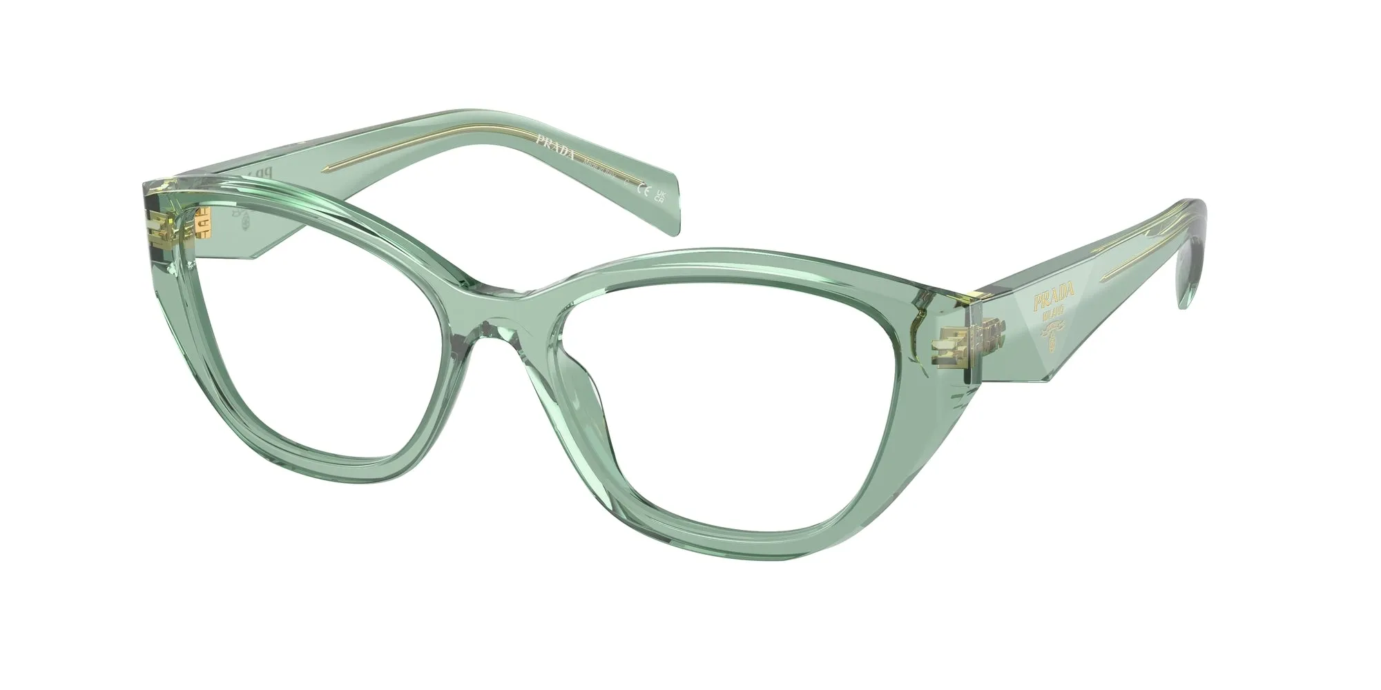 Prada PR 21ZV 11R1O1 Montature da vista Acetato Verde Geometrica Normale - immagine 1