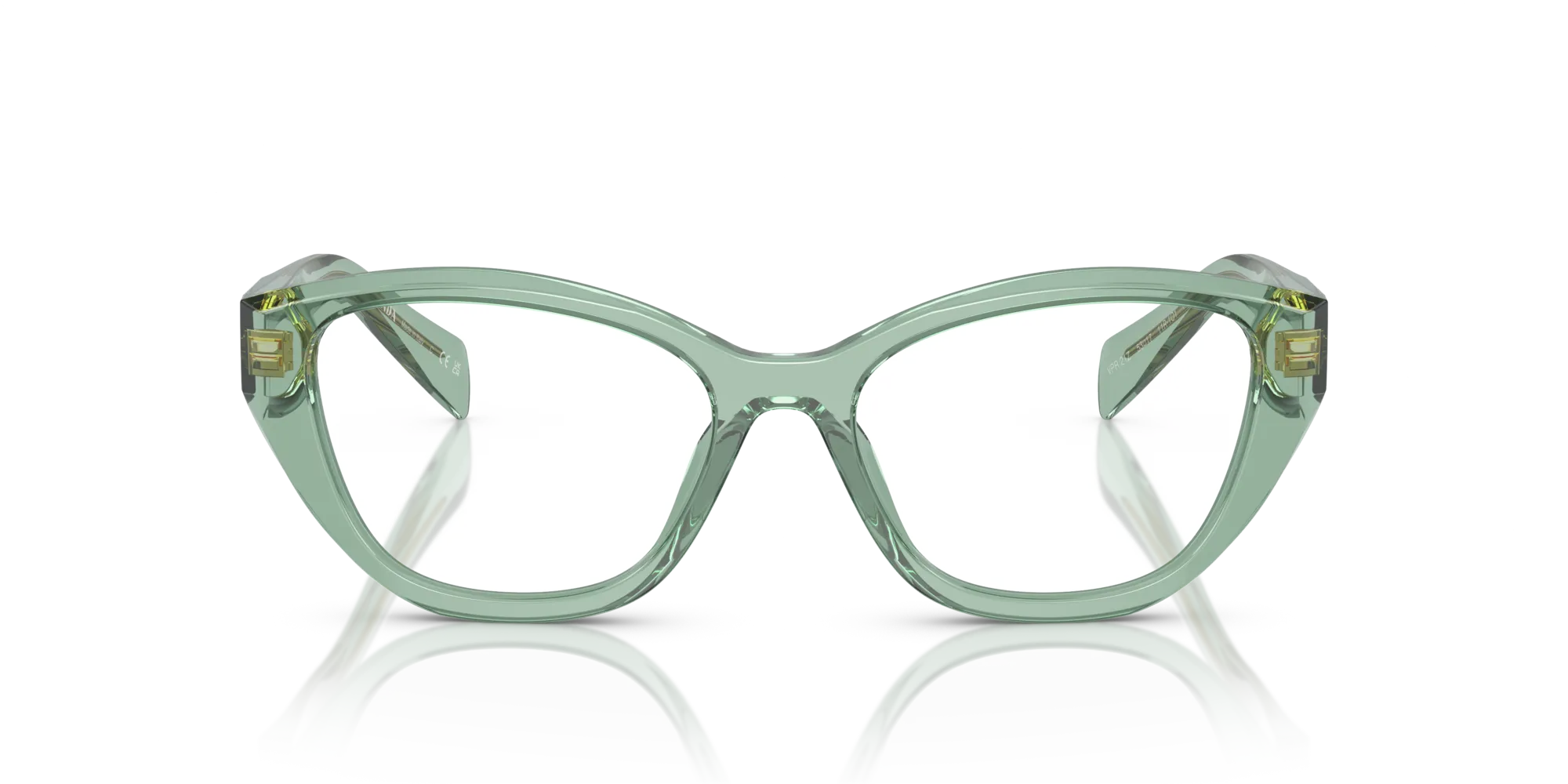 Prada PR 21ZV 11R1O1 Montature da vista Acetato Verde Geometrica Normale - immagine 3