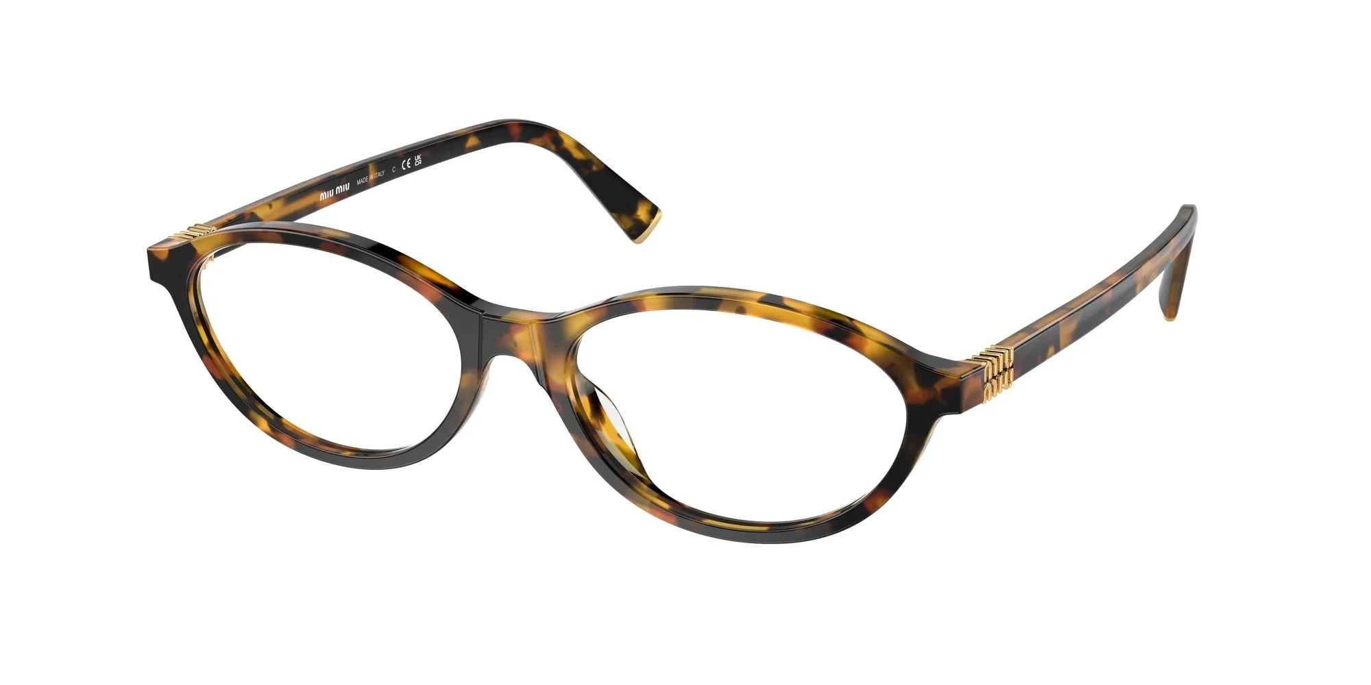 Miu Miu MU 09XV VAU1O1 Montature da vista Acetato Tartaruga Rotonda Normale - immagine 1