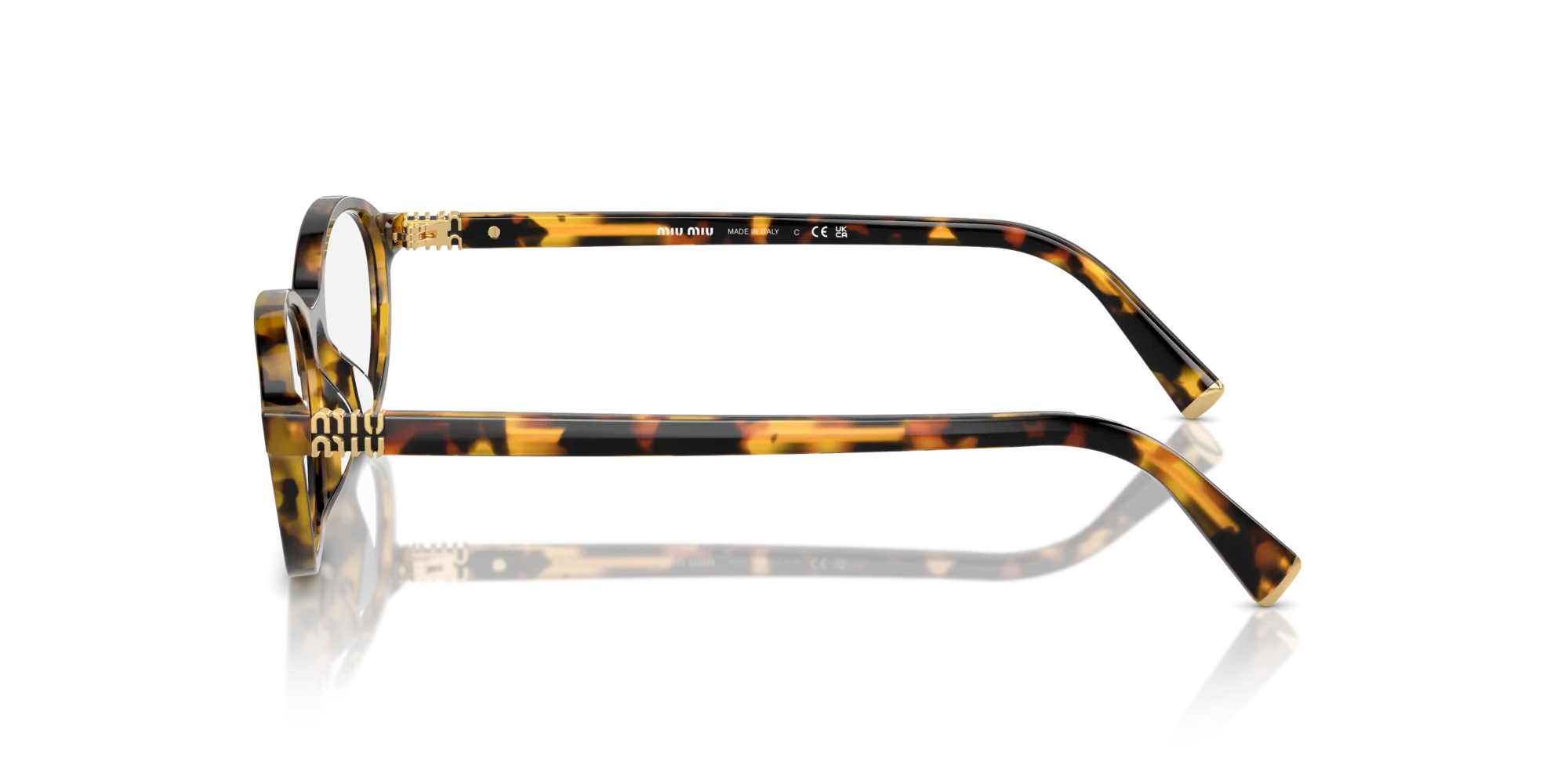 Miu Miu MU 09XV VAU1O1 Montature da vista Acetato Tartaruga Rotonda Normale - immagine 4