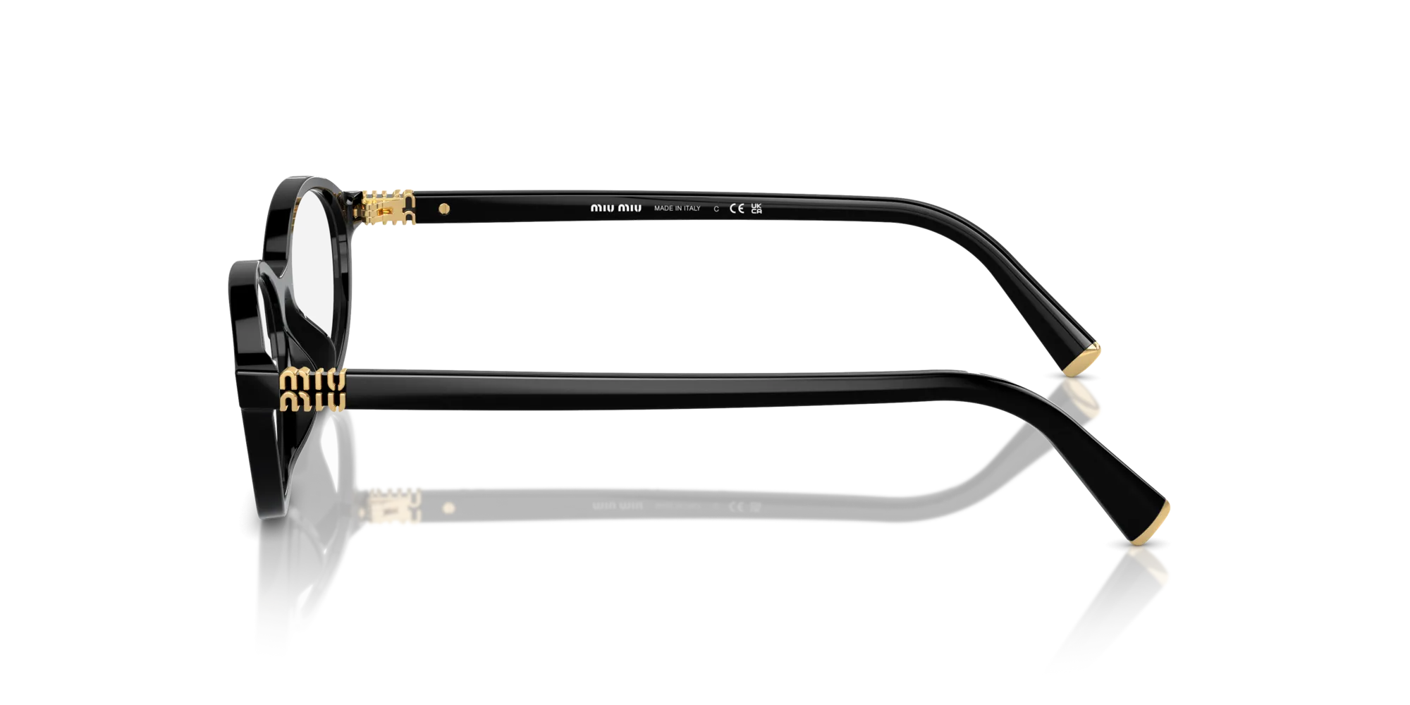 Miu Miu MU 09XV 16K1O1 Montature da vista Acetato Nero Trasparente Rotonda Normale - immagine 4