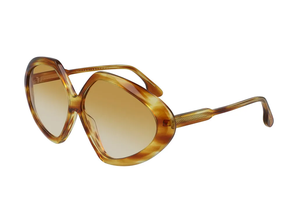 Victoria Beckham VB614S 222 Occhiali da sole Plastica Havana Marrone Geometrica Sfumato - immagine 1