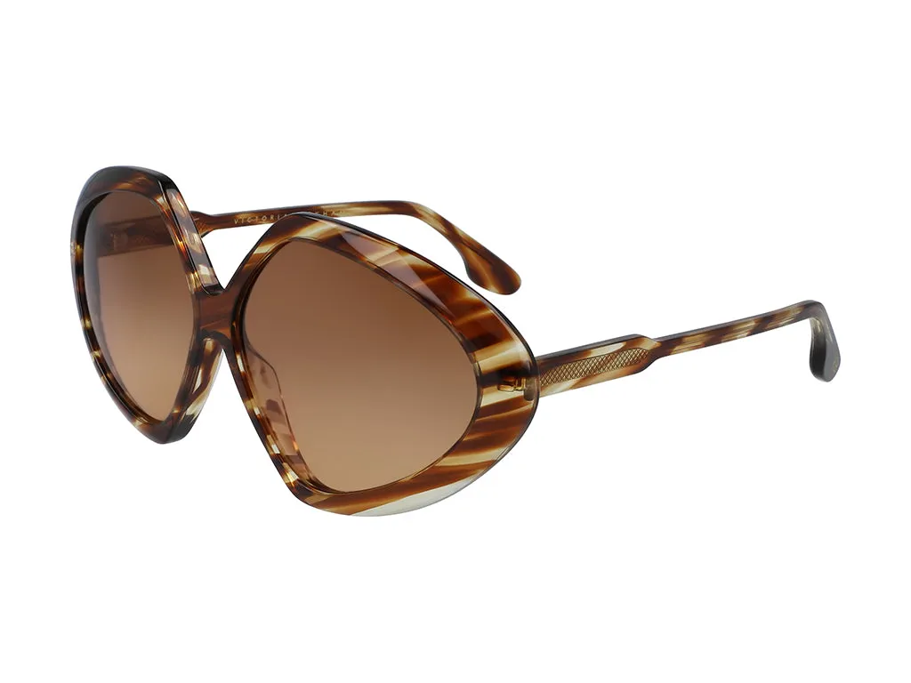Victoria Beckham VB614S 211 Occhiali da sole Plastica Havana Marrone Geometrica - immagine 1