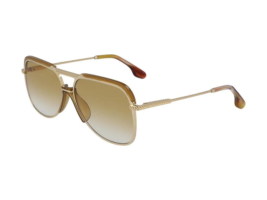 Victoria Beckham VB205S 723 Occhiali da sole Metallo Oro Giallo Pilot Sfumato - immagine 1