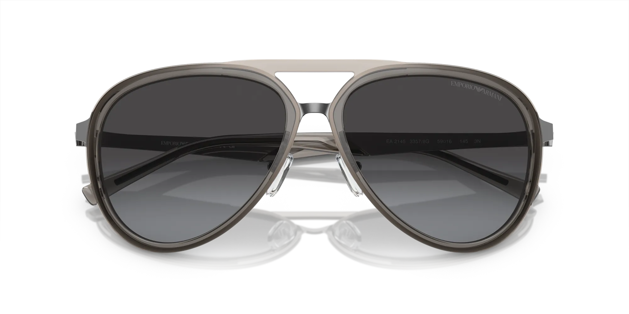 Emporio Armani EA2145 33578G Occhiali da sole Metallo Grigio Grigio Pilot Normale Sfumato - immagine 2
