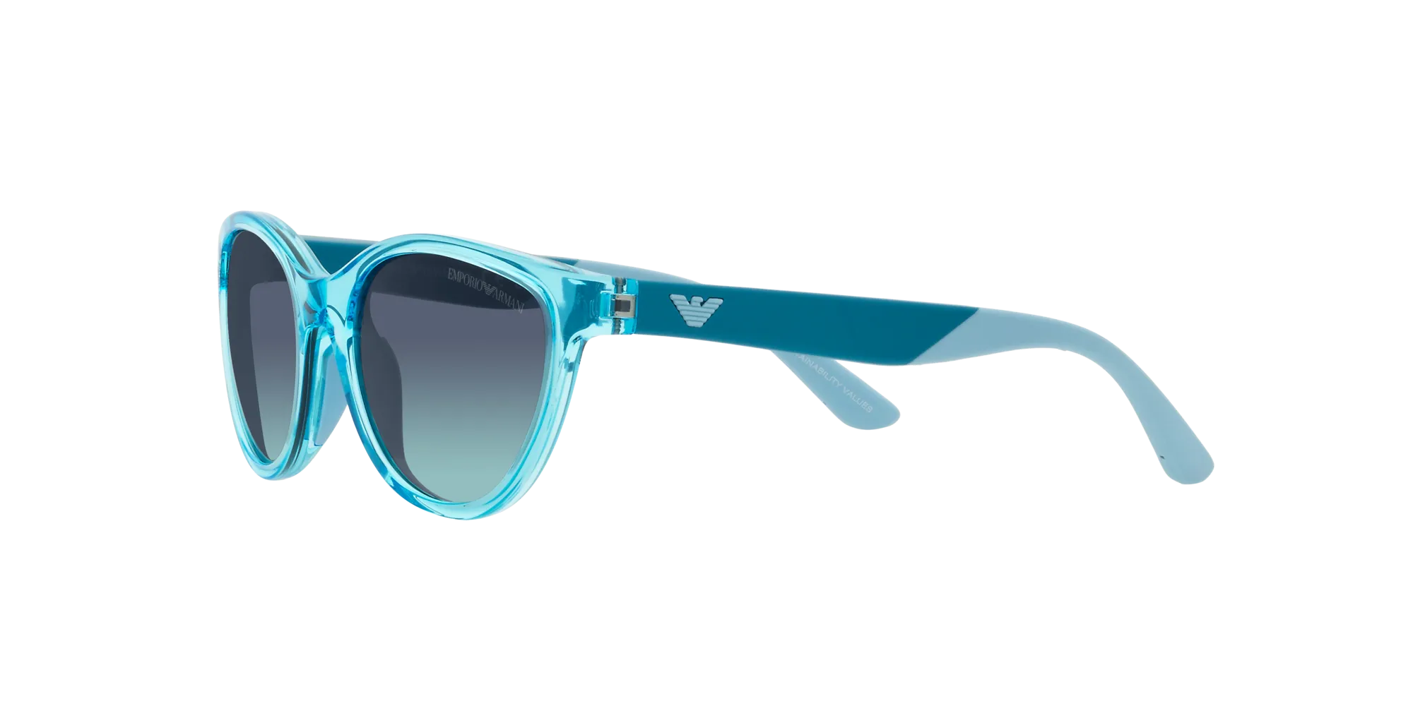 Emporio Armani EK4003 53584S Occhiali da sole Iniettato Blu Blu Cat Eye Normale Sfumato - immagine 4