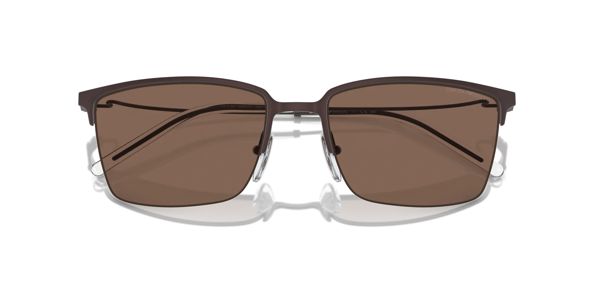 Emporio Armani EA2155 338073 Occhiali da sole Metallo Marrone Marrone Squadrata Normale - immagine 2