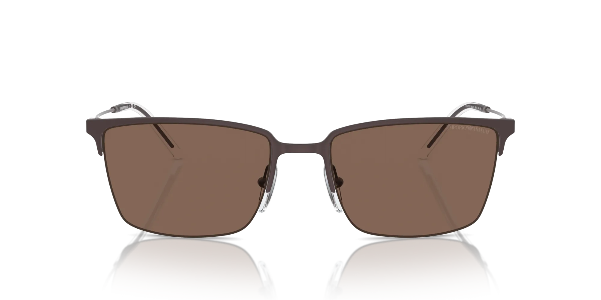 Emporio Armani EA2155 338073 Occhiali da sole Metallo Marrone Marrone Squadrata Normale - immagine 3