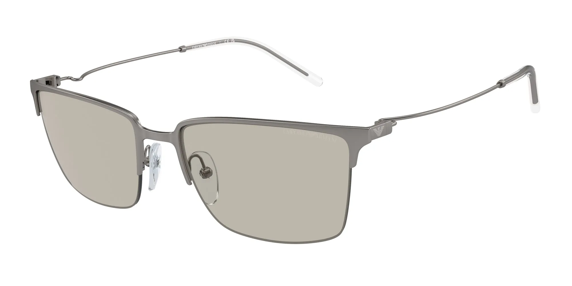 Emporio Armani EA2155 3003/3 Occhiali da sole Metallo Grigio Marrone Squadrata Normale - immagine 1