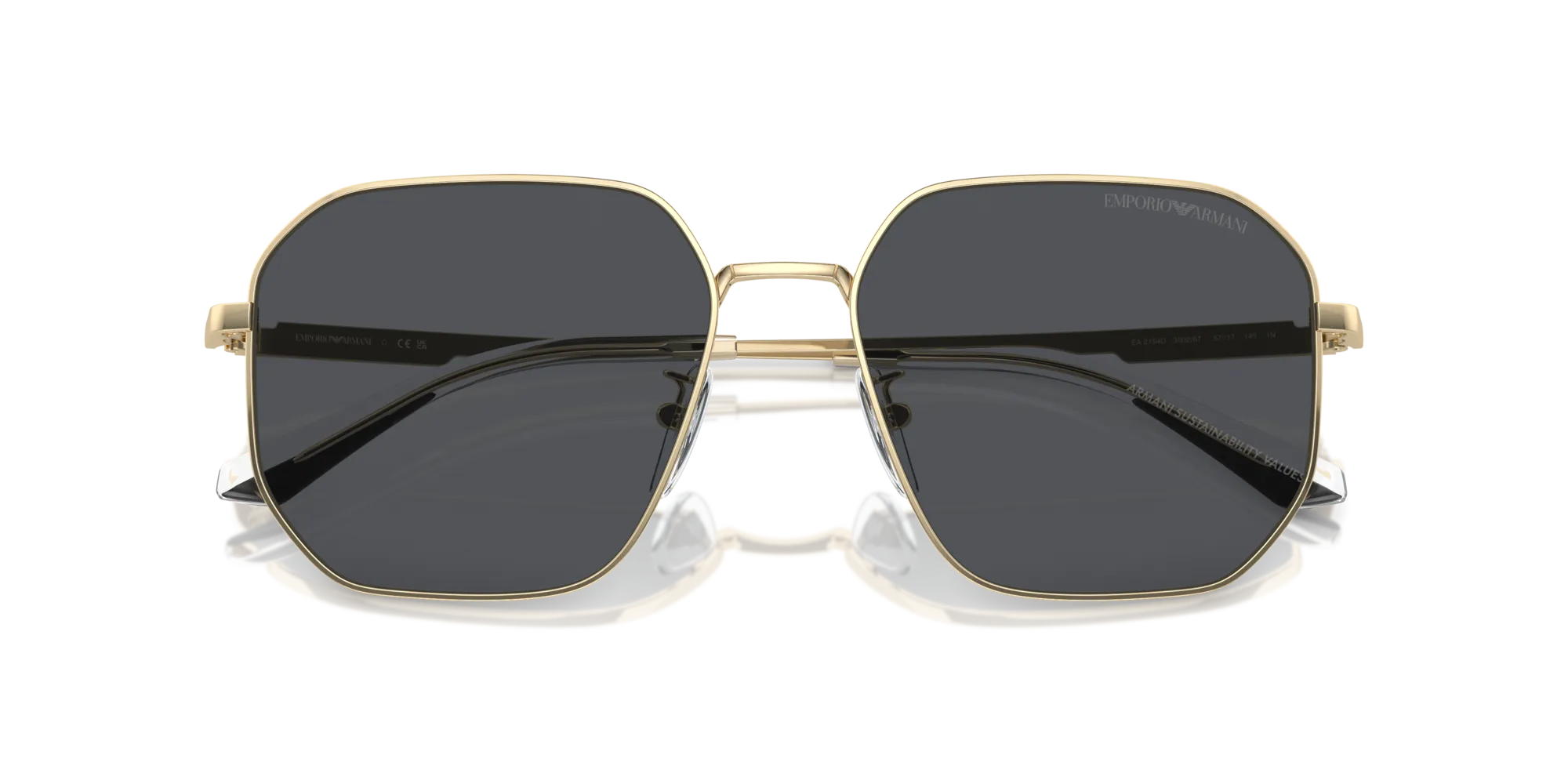 Emporio Armani EA2154D 301387 Occhiali da sole Metallo Oro Grigio Pilot Normale - immagine 2
