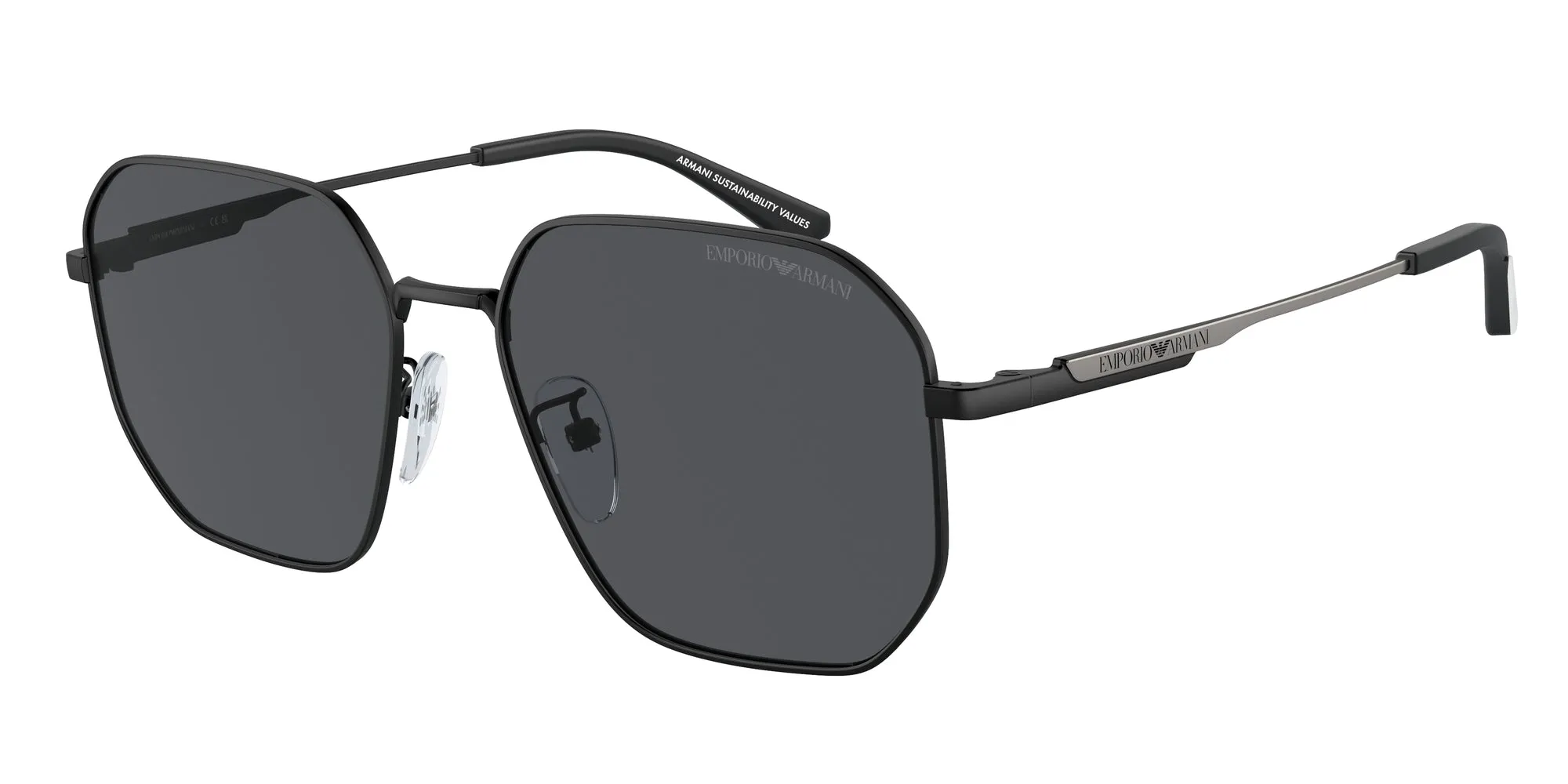 Emporio Armani EA2154D 300187 Occhiali da sole Metallo Nero Grigio Pilot Normale - immagine 1