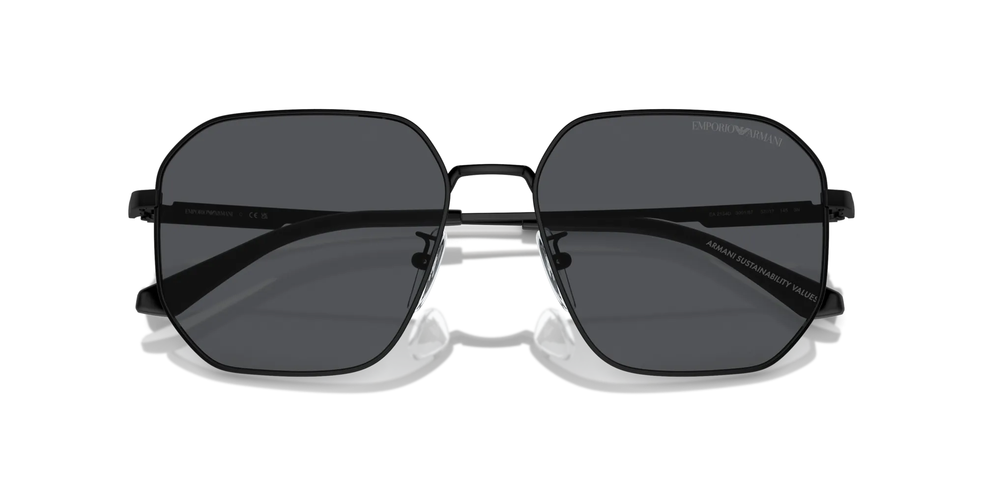 Emporio Armani EA2154D 300187 Occhiali da sole Metallo Nero Grigio Pilot Normale - immagine 2