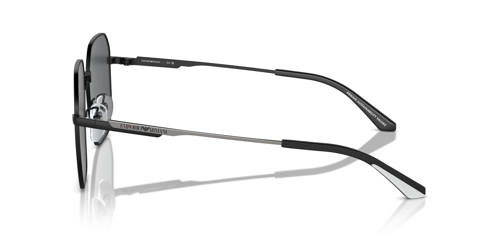 Emporio Armani EA2154D 300187 Occhiali da sole Metallo Nero Grigio Pilot Normale - immagine 4