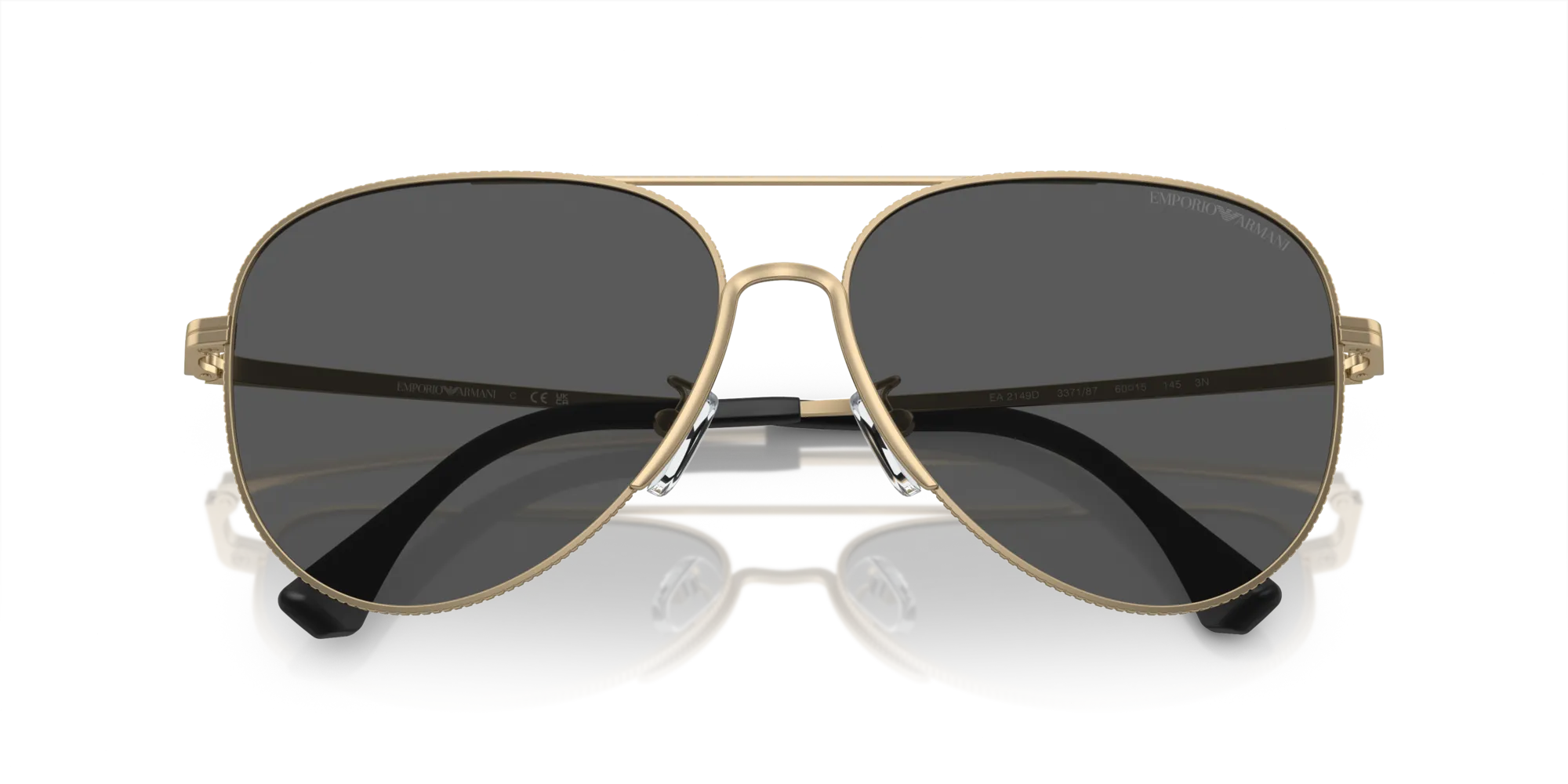 Emporio Armani EA2149D 337187 Occhiali da sole Metallo Oro Grigio Pilot Normale - immagine 2