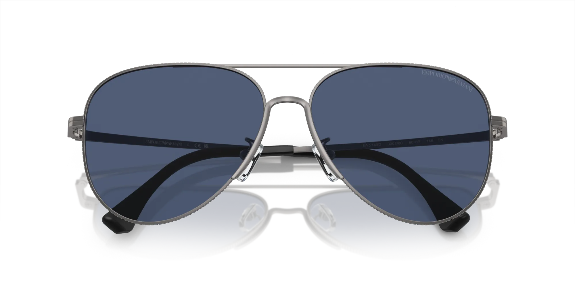 Emporio Armani EA2149D 300380 Occhiali da sole Metallo Grigio Blu Pilot Normale - immagine 2