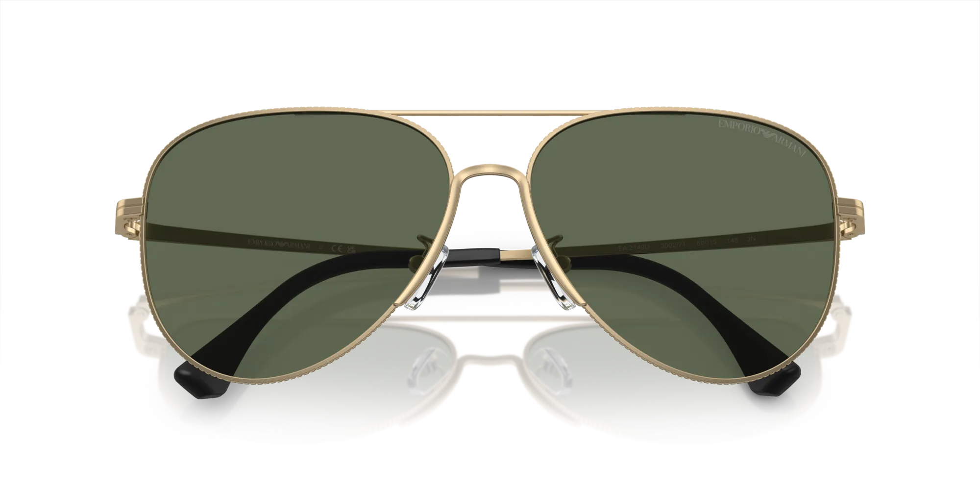 Emporio Armani EA2149D 300271 Occhiali da sole Metallo Oro Verde Pilot Normale - immagine 2