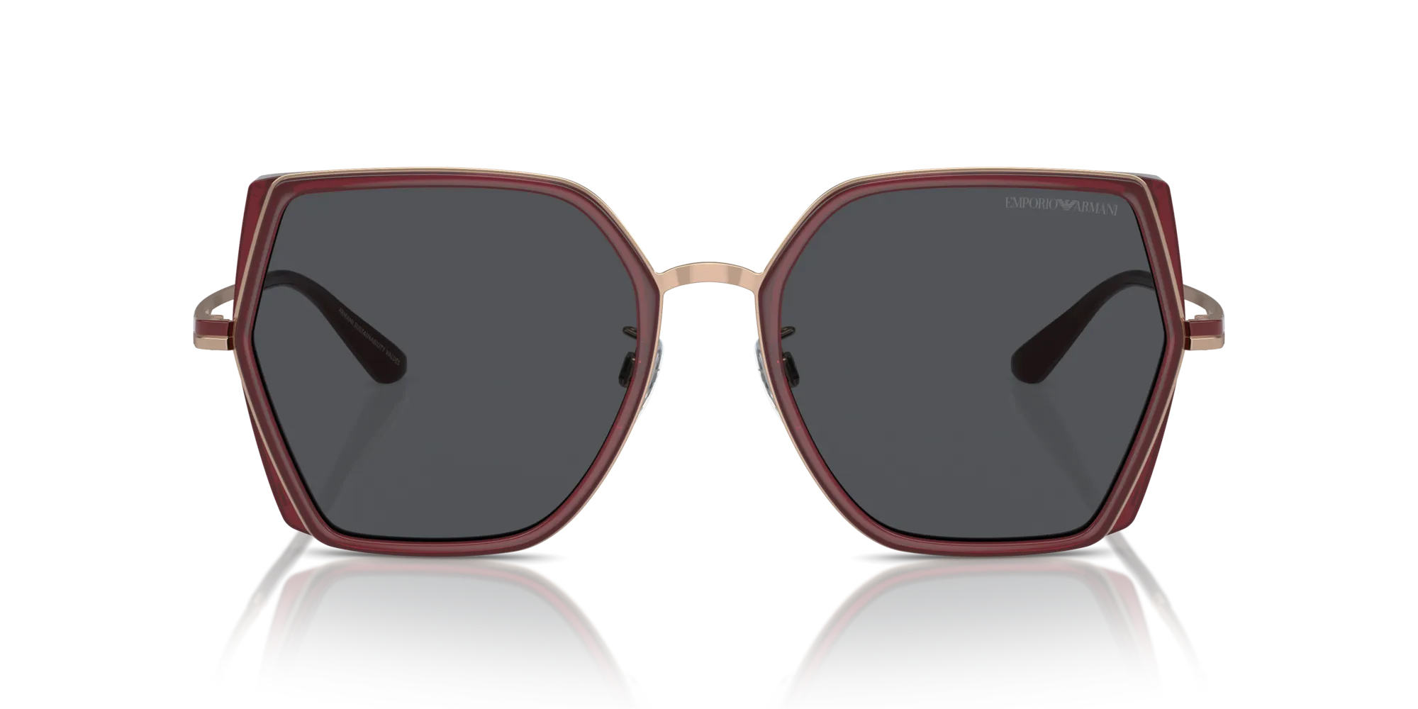 Emporio Armani EA2142D 333487 Occhiali da sole Metallo Rosso Grigio Squadrata Normale - immagine 3