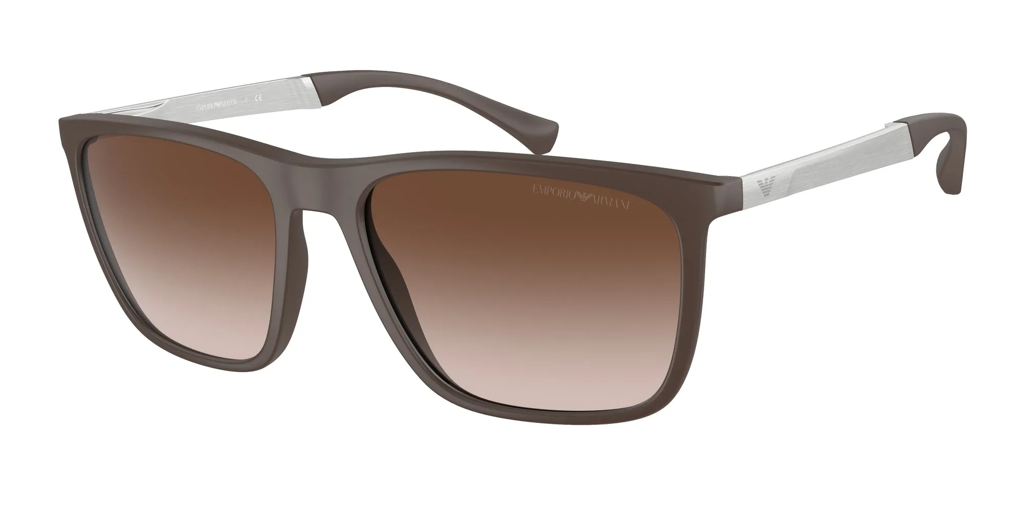 Emporio Armani EA4150 534213 Occhiali da sole Iniettato Marrone Marrone Squadrata Normale Sfumato - immagine 1