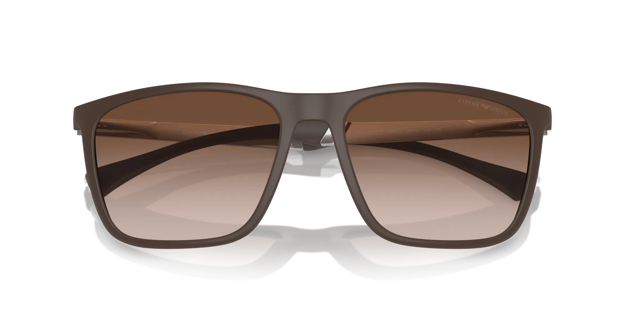 Emporio Armani EA4150 534213 Occhiali da sole Iniettato Marrone Marrone Squadrata Normale Sfumato - immagine 2